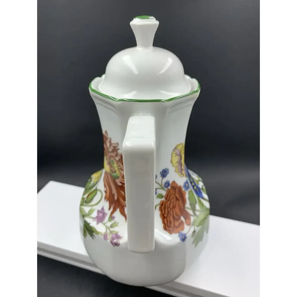 Vintage Bareuther Waldsassen Bavaria Germany Coffee Teapot With Floral Pattern